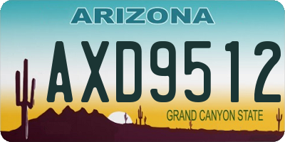 AZ license plate AXD9512