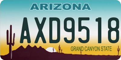 AZ license plate AXD9518