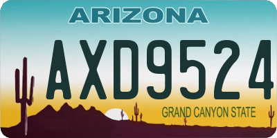 AZ license plate AXD9524