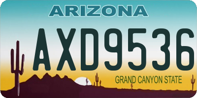 AZ license plate AXD9536