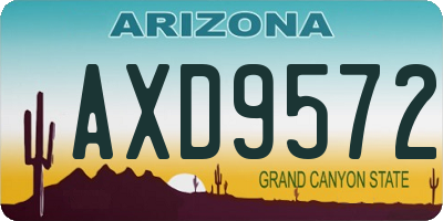 AZ license plate AXD9572