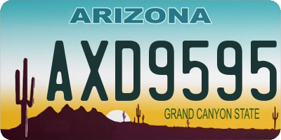 AZ license plate AXD9595