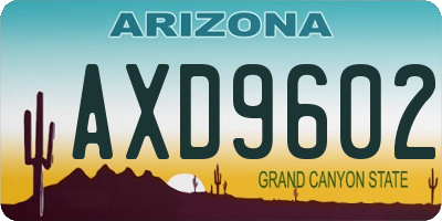 AZ license plate AXD9602