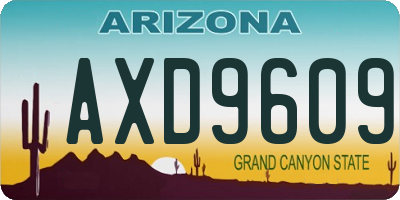 AZ license plate AXD9609