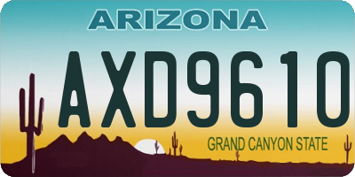 AZ license plate AXD9610