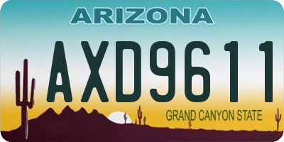 AZ license plate AXD9611