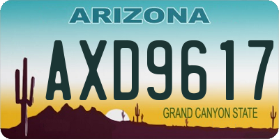 AZ license plate AXD9617