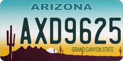 AZ license plate AXD9625