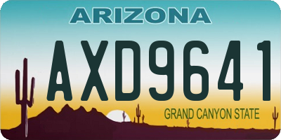 AZ license plate AXD9641