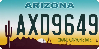 AZ license plate AXD9649
