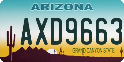 AZ license plate AXD9663