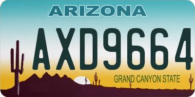AZ license plate AXD9664