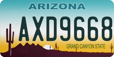 AZ license plate AXD9668