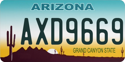 AZ license plate AXD9669