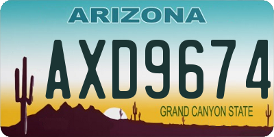 AZ license plate AXD9674