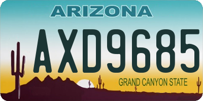 AZ license plate AXD9685