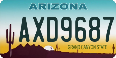AZ license plate AXD9687