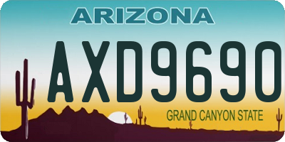 AZ license plate AXD9690