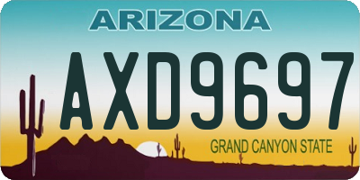 AZ license plate AXD9697