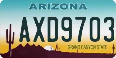 AZ license plate AXD9703