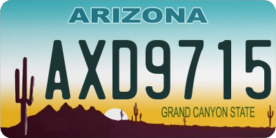 AZ license plate AXD9715