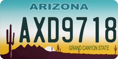 AZ license plate AXD9718