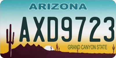 AZ license plate AXD9723