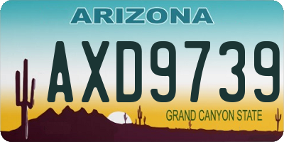 AZ license plate AXD9739