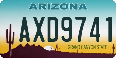 AZ license plate AXD9741