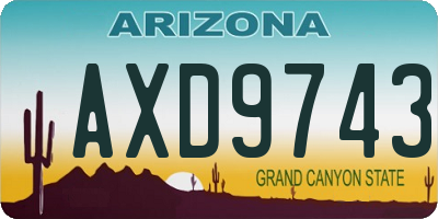 AZ license plate AXD9743
