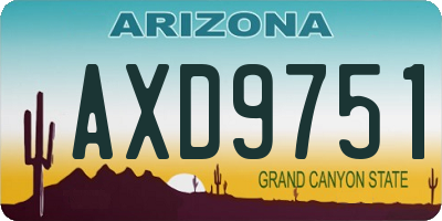 AZ license plate AXD9751
