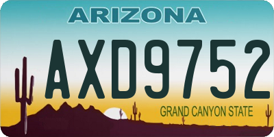 AZ license plate AXD9752