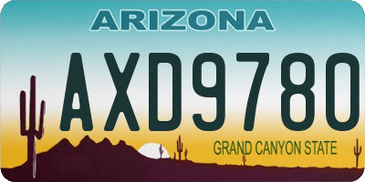 AZ license plate AXD9780