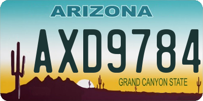 AZ license plate AXD9784