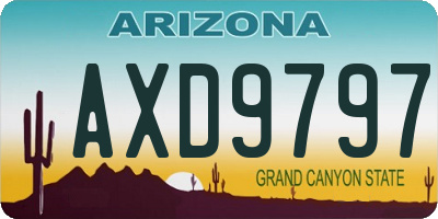AZ license plate AXD9797