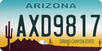 AZ license plate AXD9817