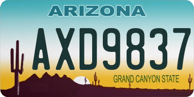 AZ license plate AXD9837