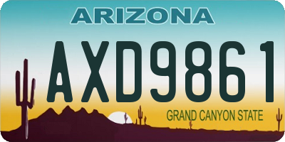 AZ license plate AXD9861