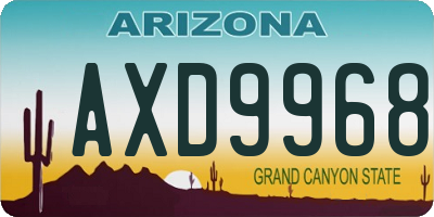AZ license plate AXD9968