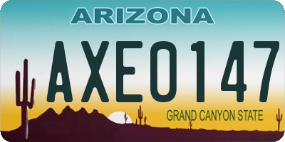 AZ license plate AXE0147