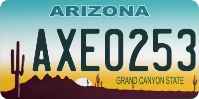 AZ license plate AXE0253