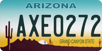 AZ license plate AXE0272