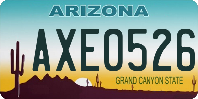 AZ license plate AXE0526