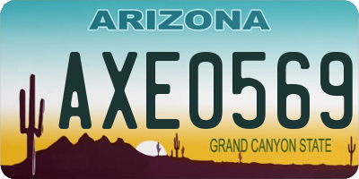 AZ license plate AXE0569