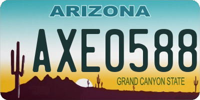 AZ license plate AXE0588