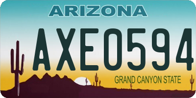 AZ license plate AXE0594