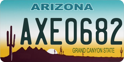 AZ license plate AXE0682