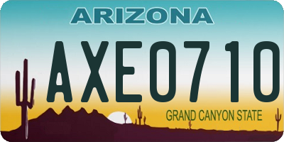 AZ license plate AXE0710