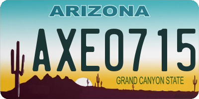 AZ license plate AXE0715