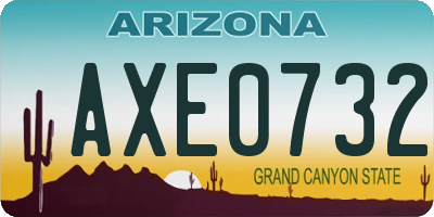 AZ license plate AXE0732